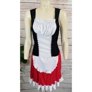 Costume Red Riding Hood Steampunk Dress Junior Sz XL black red white halloween
